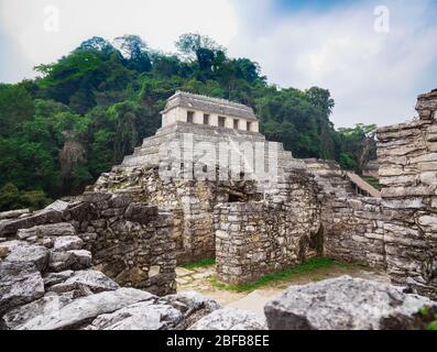 mayan civilization, temple in jungle Stock Photo