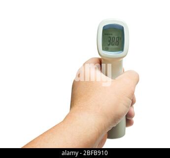 Thermometer Gun Isometric Medical Digital Noncontact Infrared Sight Handheld  Forehead Readings Temperature Measurement Device Isolated On White  Background Stock Photo - Download Image Now - iStock