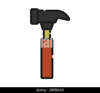 hammer icon illustrated in vector on white background Stock Vector ...