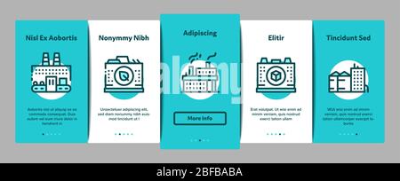 Factory Industrial Onboarding Elements Icons Set Vector Stock Vector