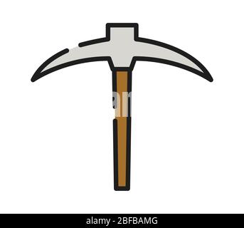 pickaxe icon illustrated in vector on white background Stock Vector