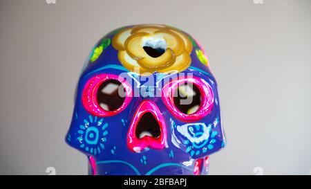 Mexican style. Day of dead. Decorated colorful skulls. Stock Photo