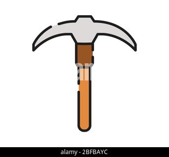 pickaxe icon illustrated in vector on white background Stock Vector
