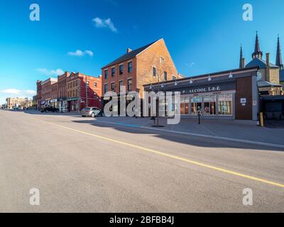 Downtown of Charlottetown is empty in the morning due to the coronavirus Stock Photo