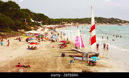 People in Salinas beach, Ibiza, Spain Stock Photo - Alamy