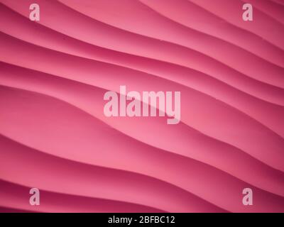 pink waved pattern close up. abstract textured pink painted backgroung Stock Photo