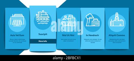 Factory Industrial Onboarding Elements Icons Set Vector Stock Vector