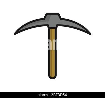 pickaxe icon illustrated in vector on white background Stock Vector