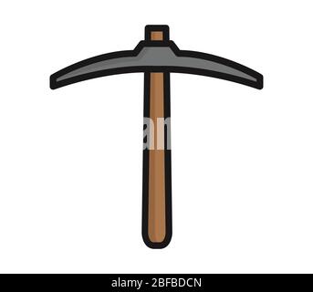 pickaxe icon illustrated in vector on white background Stock Vector