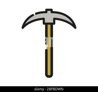pickaxe icon illustrated in vector on white background Stock Vector