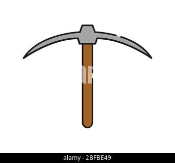 pickaxe icon illustrated in vector on white background Stock Vector