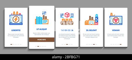 Factory Industrial Onboarding Elements Icons Set Vector Stock Vector