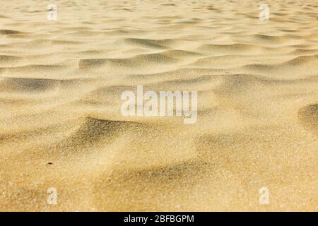 Wavy sea sand on the beach -  Natural abstract background. Shallow DOF! Stock Photo