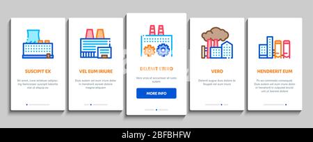 Factory Industrial Onboarding Elements Icons Set Vector Stock Vector