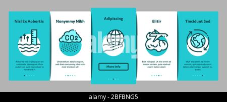 Climate Change Ecology Onboarding Elements Icons Set Vector Stock Vector