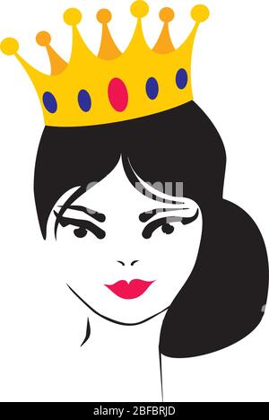 Queen or princess vector illustration isolated on white background Stock Vector