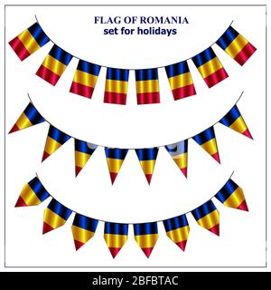 Bright Transparent Button With Flag Of Romania. Happy Romania Day 