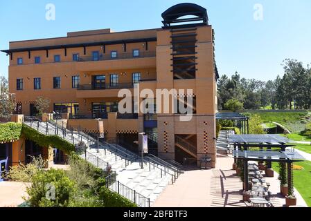 IRVINE, CALIFORNIA - 16 APRIL 2020: Visitor Center on the Campus of the University of California Irvine, UCI. Stock Photo