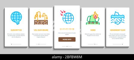 Climate Change Ecology Onboarding Elements Icons Set Vector Stock Vector