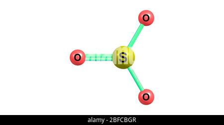 Sulfur trioxide is the chemical compound with the formula SO3. In the gaseous form, this species is a significant pollutant, being the primary agent i Stock Photo