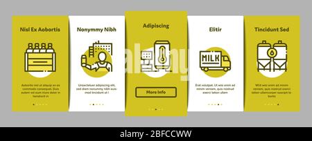Milk Factory Product Onboarding Elements Icons Set Vector Stock Vector