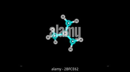 Isobutane or methylpropane is a chemical compound with molecular formula C4H10 Stock Photo