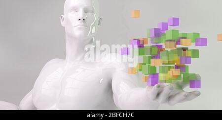 Deep Learning and Machine Artificial Intelligence Concept Stock Photo