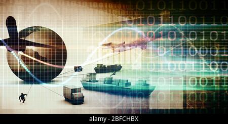 Supply Chain Management Industry Abstract Background Concept Stock Photo