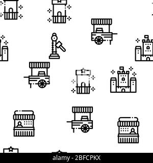 Amusement Park Seamless Pattern Vector Stock Vector