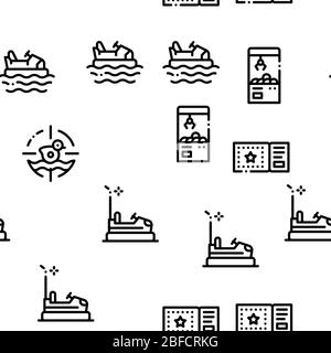 Amusement Park Seamless Pattern Vector Stock Vector