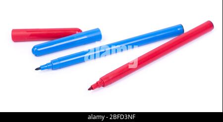 Bunch of colorful felt pen markers isolated on white background Stock Photo  - Alamy