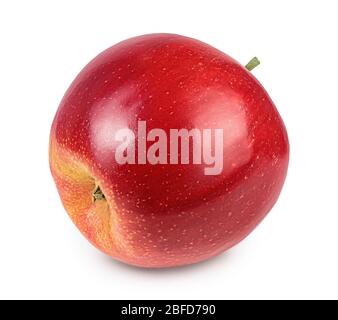 Red apple isolated on white background with clipping path and full depth of field. Stock Photo
