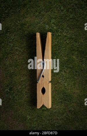 Wooden clothes peg Stock Photo