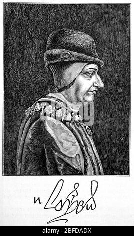 Louis XI the Wise, Louis XI le prudent, 3 July 1423 - 30 August 1483, King of France from 1461 to 1483  /  Ludwig XI. der Kluge, Louis XI. le prudent, 3. Juli 1423 - 30. August 1483, König von Frankreich von 1461 bis 1483, Historisch, historical, digital improved reproduction of an original from the 19th century / digitale Reproduktion einer Originalvorlage aus dem 19. Jahrhundert Stock Photo