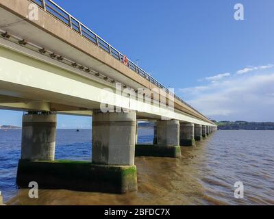 The Tay Road Bridge, spanning South from Dundee to Newport-On-Tay. Stock Photo