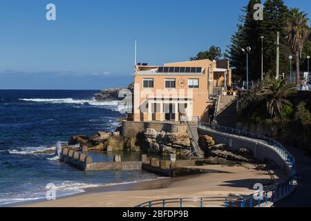 Coogee Beach during the Covid Lockdowns in Sydney, Australia. Stock Photo