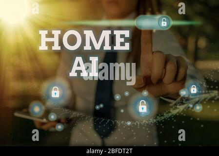 Handwriting text Home Ai. Conceptual photo home solution that enables automating the bulk of electronic Stock Photo