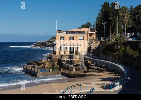 Coogee Beach during the Covid Lockdowns in Sydney, Australia. Stock Photo