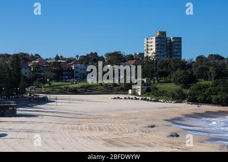 Coogee Beach during the Covid Lockdowns in Sydney, Australia. Stock Photo