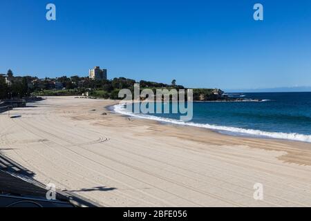 Coogee Beach during the Covid Lockdowns in Sydney, Australia. Stock Photo