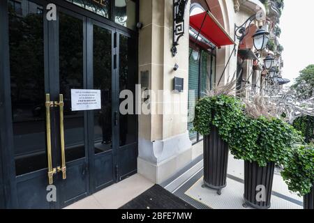 CORONAVIRUS: FAMOUS LUXURY HOTELS TEMPORARILY CLOSED IN PARIS Stock Photo