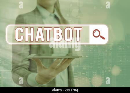 Conceptual hand writing showing Chatbot Concept. Business photo text ...