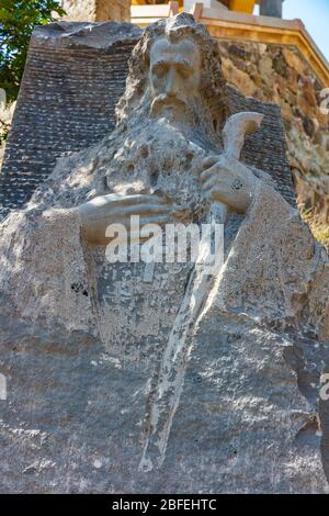 Ardvi saint hovhannes statute  monastery area  landscape landmark of Lorri Armenia eastern Europe Stock Photo