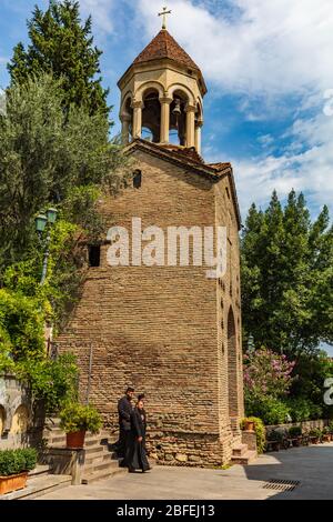 Tbilisi , Georgia - August 25, 2019 : othodoxe popes in front Sioni cathedral landmark of Tbilisi Georgia capital city eastern Europe Stock Photo