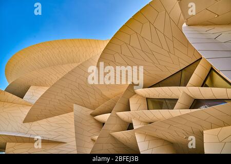 national museum of Qatar Doha the desert rose building made by french architect Jean Nouvel Stock Photo