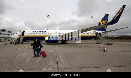 A Ryanair Plane at Knock Airport, West Ireland Stock Photo