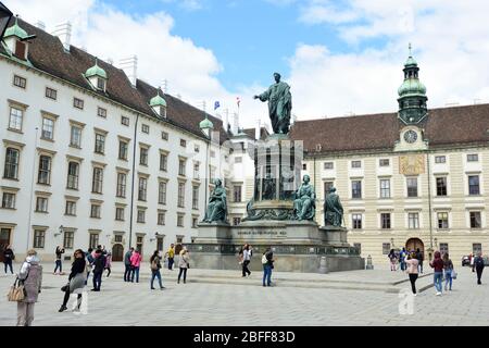 Vienna, Austria. Emperor Franz monument in the inner courtyard of the Hofburg in Vienna Stock Photo