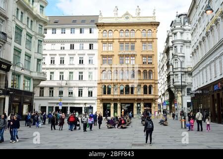 Vienna, Austria. Pedestrian zone on the Graben in the first district in Vienna Stock Photo