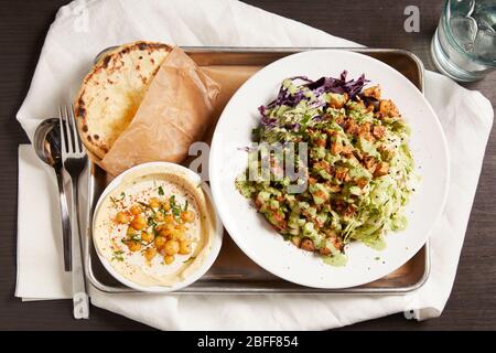 A healthy and delicious twist on a Mediterranean chicken salad Stock Photo