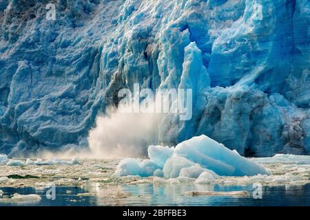 Amalia Glacier On The Edge Of The Sarmiento Channel - Skua Glacier - Bernardo O'Higgins National Park in Patagonia Chile fjords near Puerto Natales, C Stock Photo